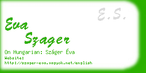 eva szager business card