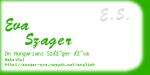 eva szager business card